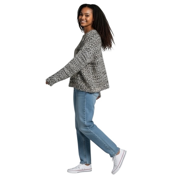 Anthropologie Noisy May Chunky Knit Sweater in Neutral Motif Size S NWT - Picture 3 of 14